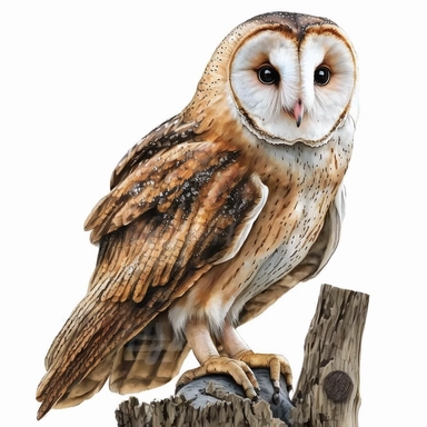 woodland cute happy baby barn owl realistic transparent background clipart watercolor