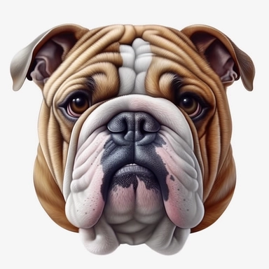 3D Super Realistic English bulldog Dog Clipart