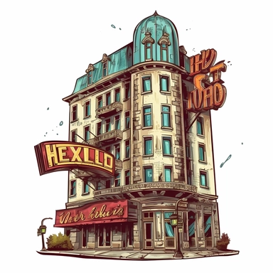 vintage travel clipart sticker vintage hotel sign