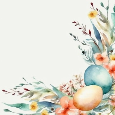 Watercolor easter corner border frame Clipart, easter, Minimalist Flowers Watercolor, Separated design, 8k