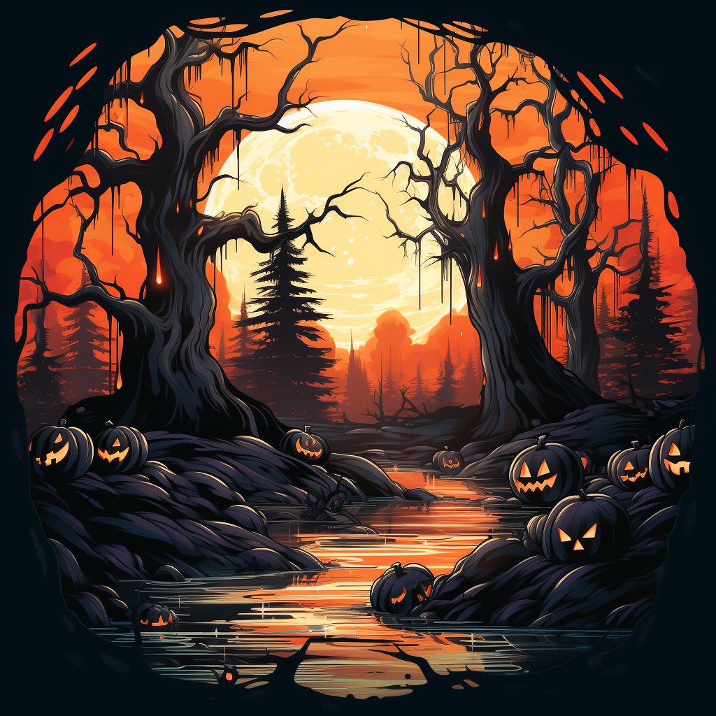 spooky haunted forest clipart sticker - Clip Art Library