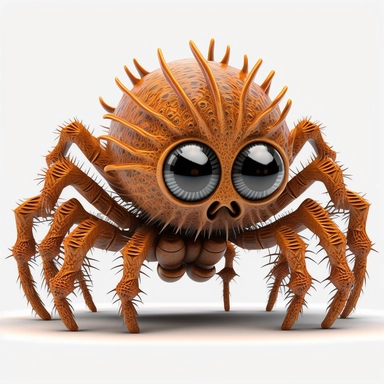 3D monster Cartoon in form of spider clipart mascot,transparent background, 128K,supermega pixel, insane detail, hyper detailed,huge details, UHD, 8K
