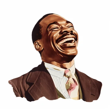 vintage 1920 black man laughing with closed eyes portrait Clipart Illustration, Chromolithograph, 1920s Illustration, Vintage, Chromolithograph, Colorful, Antique, Ephemera, Clipart, 8k, Isolated on white