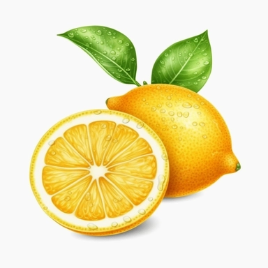 halfs lemons, clipart, realistic, 8k, white background, sharp image, illustration isolated