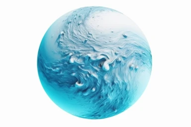 a photo of microscopic closeup of Neptune planet photo realistic, detailed, on white isolated background, clipart