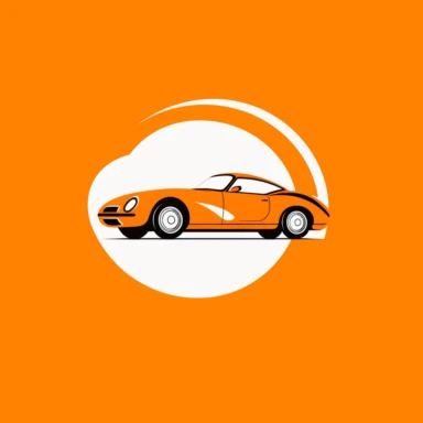 simple, clipart, only contours, car, logo, website, orange theme, unicolor, very simple