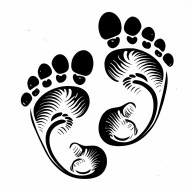 black and white baby feet clipart unique