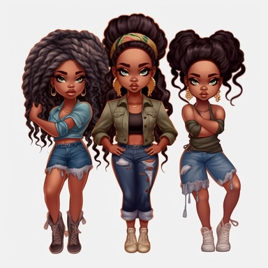 Chibi Dolls Beautiful Dread Loc Black Girl Magic Melanin Black Woman PNG image 1 Beautiful Dread Loc Black Girl Magic Melanin Black Woman PNG image 1 Beautiful Dread Loc Black Girl Magic Melanin Black Woman PNG image Beautiful Dread Loc Black Girl Magic Melanin Black Woman PNG Afro Fashion girl African American clipart Full-Shot Angle - Your target in full view--v 5