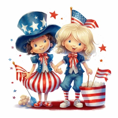 july 4 US,indepedance day,clipart,white background