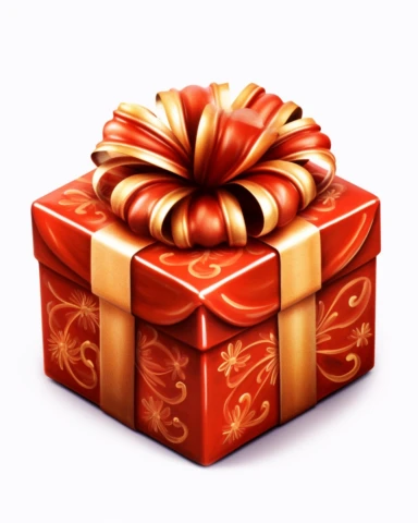 create a high quality clipart of a christmas present box on the white background. The image needs to be high resolution