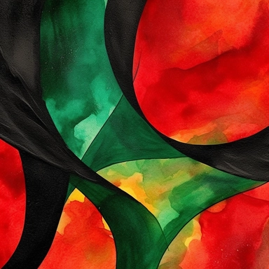 watercolor,hd, clipart, abstract art, celebrating Juneteenth, red, black, green--s 250