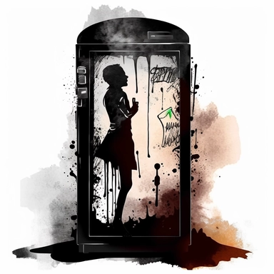 shawn coss silhouette, bar fridge clipart, add some color shades, vintage style, old fashion, artwork, white background, 4k, detailed