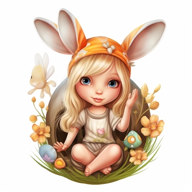 easter cute fairy clipart