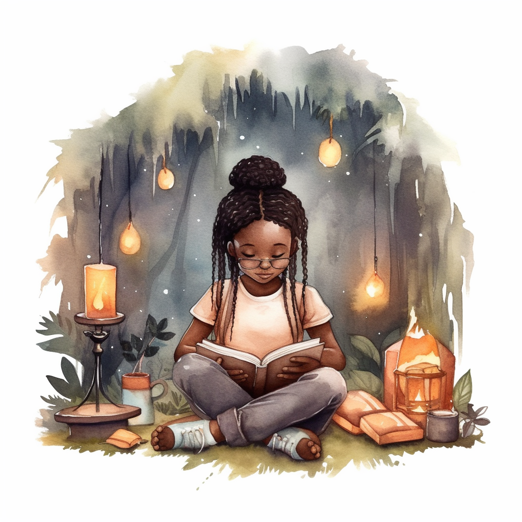 girl studying clipart