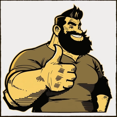 man giving thumbs up clipart with free account credit pwtv, in the style of cryengine, jamie hewlett, gold and black, heavy inking, mcdonaldpunk, cad (computer aided design), animated gifs