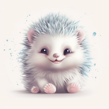 cute baby Porcupine clipart, happy, animal only, isolated on white background, illustration, pastel colors, no shadow, vector, high definition, Full HD, 8k