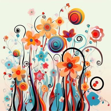 abstract flowers clip art