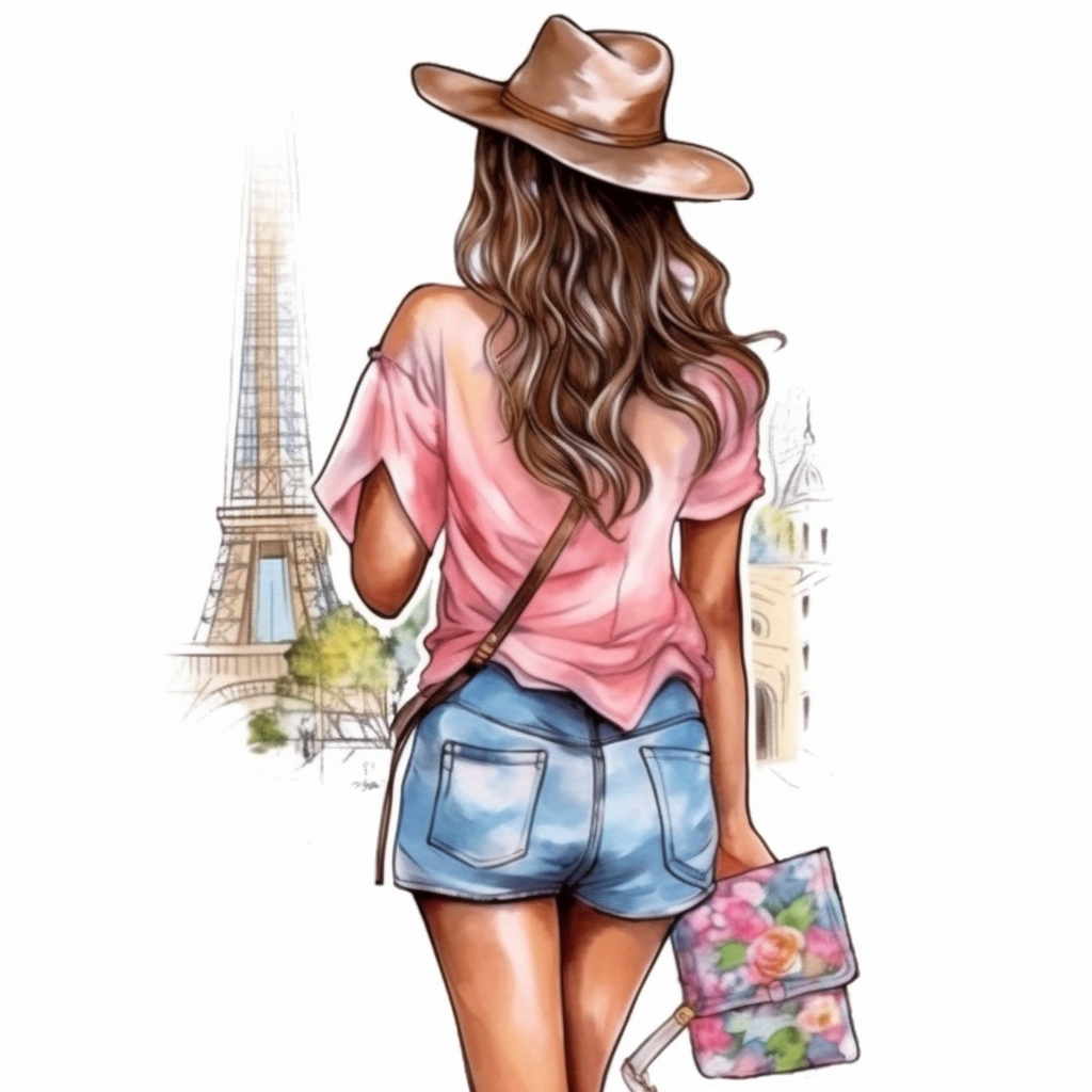 girl traveling cliparts