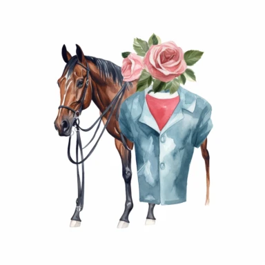 kentucky derby jersey, watercolor clipart, minimalist, isolated white background