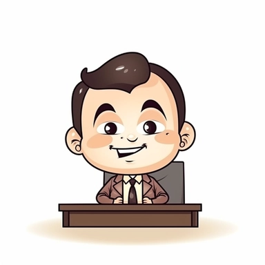 happy cute Administrator face, cartoon, clipart, mascot, isolated on white background