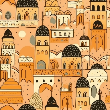 minimalist cute clipart architecture arabic