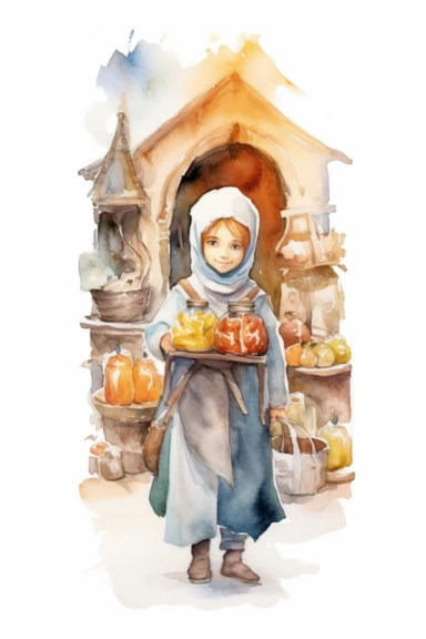 merchant watercolor clipart cute isolated on white background