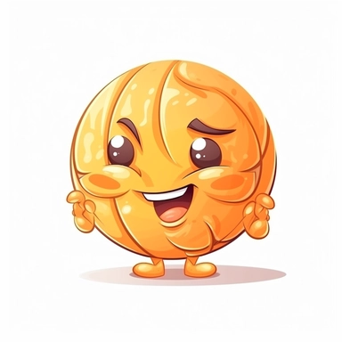 fantasy happy cute basketball player mamal face, cartoon, clipart, mascot, isolated on white background