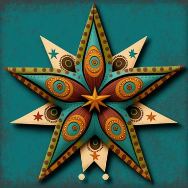 folk art star clipart art