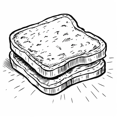 warm bread, for kids, simple, all black and white for coloring book, isolated, line art, printable outline art, digital art, clip art, only outerlines, black lines,