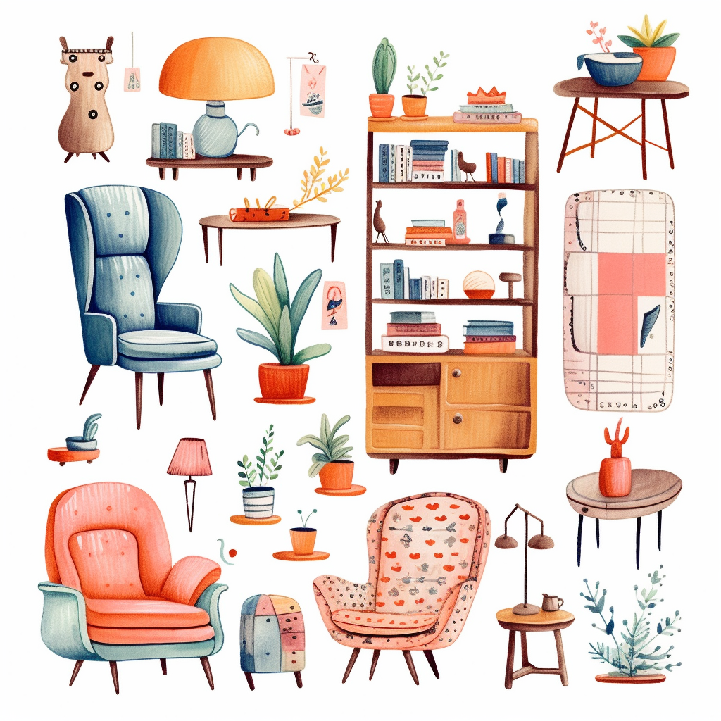 cartoon furniture cliparts