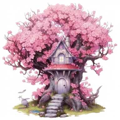 clip art cherry blossom fairy home