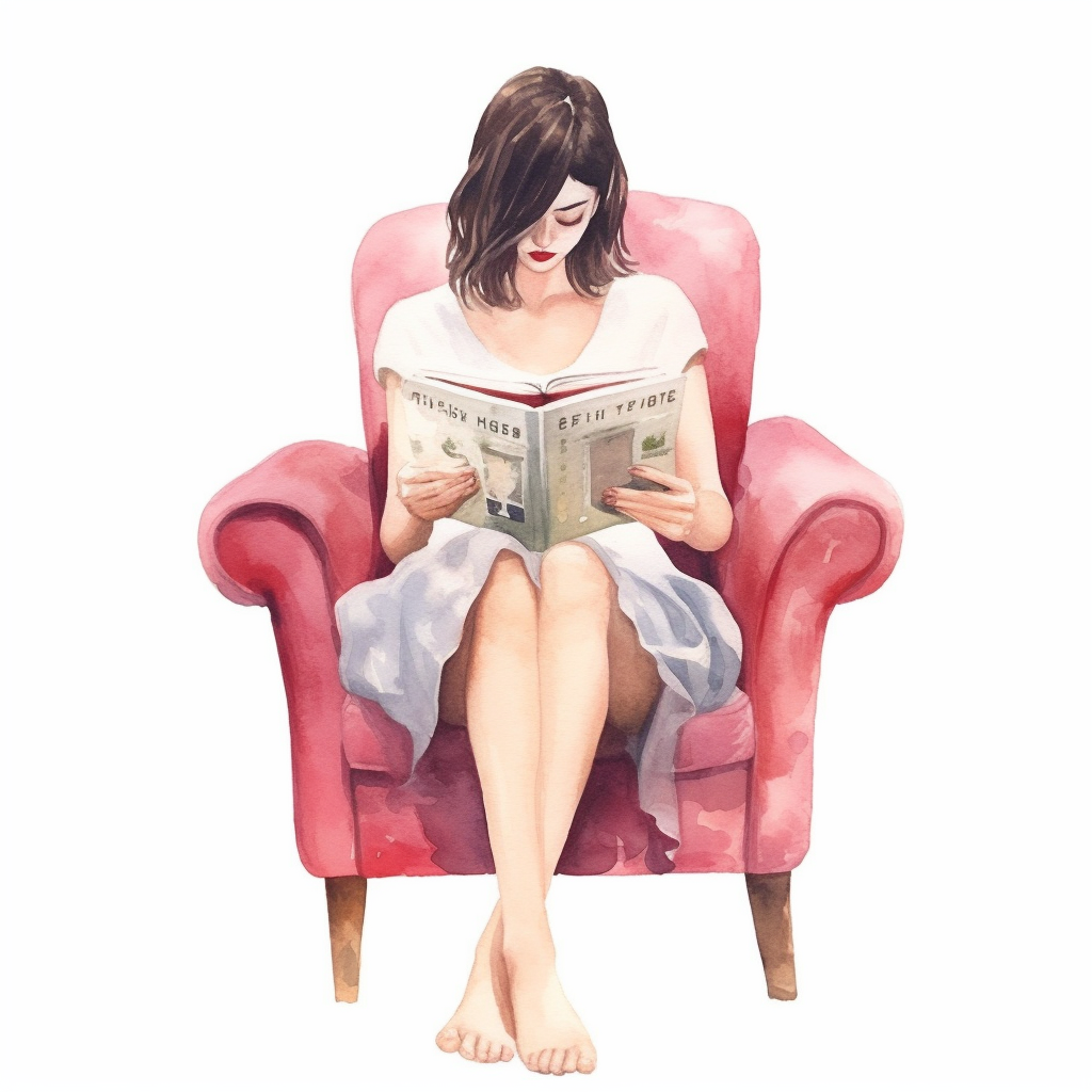 girl reading clipart