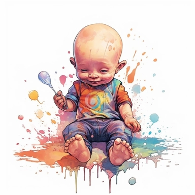 comics 2d clean line up, a baby like tiny drunk person, smooth watercolor details, superb color, outline, nursery art, popular on pinterest, clipart, trending on artstation, minimalist, flat design, white background, insane deails, intricate details - - upbeta