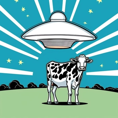 cow under alien saucer clipart with white ufo, in the style of realistic depiction of light, sol lewitt, creative commons attribution, faith ringgold, dan flavin, environmental activism, dark symbolism