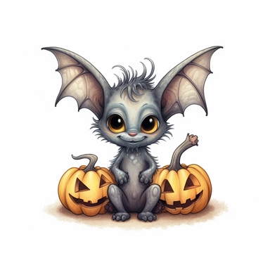 Axel scheffler illustration style halloween cute bat, high definition, 8k, insanely detailed, fine detail, sharp focus, illustration, white background, isolated clipart vector