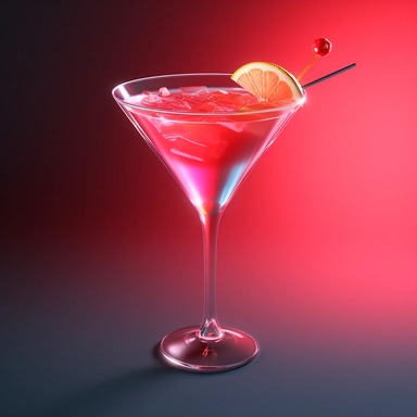 Classic Cosmopolitan cocktail, bold color, retro neon style, photorealistic, high-resolution photography, transparent background PNG clipart – ar 16:9