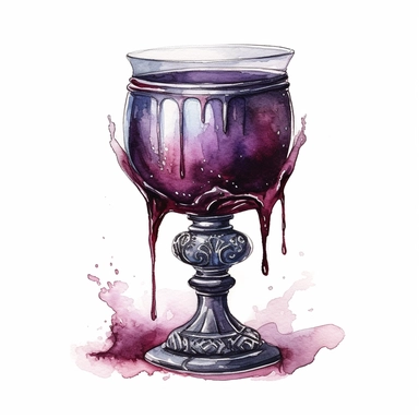 a gothic dark goblet watercolor clipart