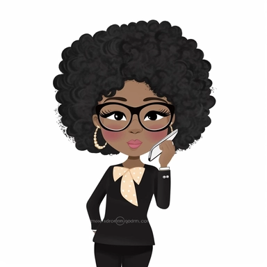imagination, Boss lady black girl clipart, white background