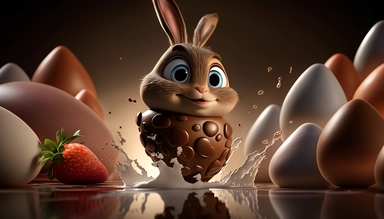 easter eggs gently sink into liquid chocolate, strawberry, chocolate bar, chocolate eggs, photo clipart, background, delicious, studio photographic light, many intricate details, harmonious composition, volumetric lighting, professional luxury food photographer, photographic lighting + f2. 8 80mm lens, lots of intricate details, canon, sharp focus, ureal photo realism, hyper-realism