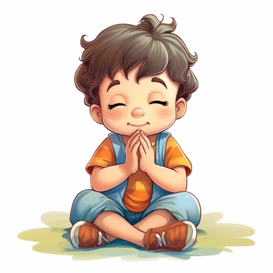 cartoon, clipart, stock photography, white background, vector, graphic, child praying to God