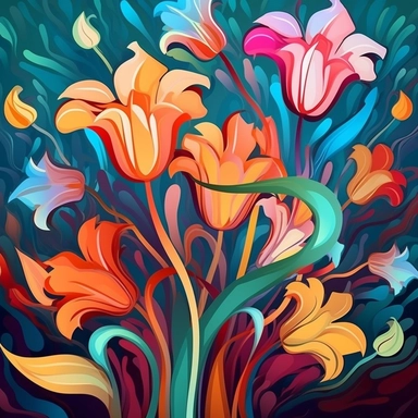 abstract flowers clip art