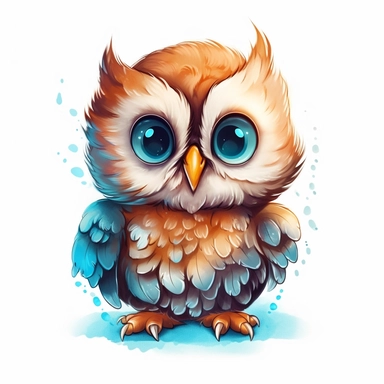 baby owl cute clipart, owl art, owl clipart, owl images, cute owl, cute animal clipart, fantasy clipart, isolated on white background, no text, hdr, 8k