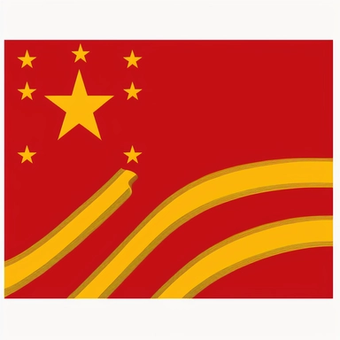 fictional flag for soviet america. red and yellow US flag, hammer stars sickle. rectangle clipart. red and yellow stripes