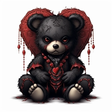gothic teddy bear clip art