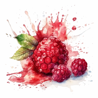 watercolor clipart raspberrie crushed