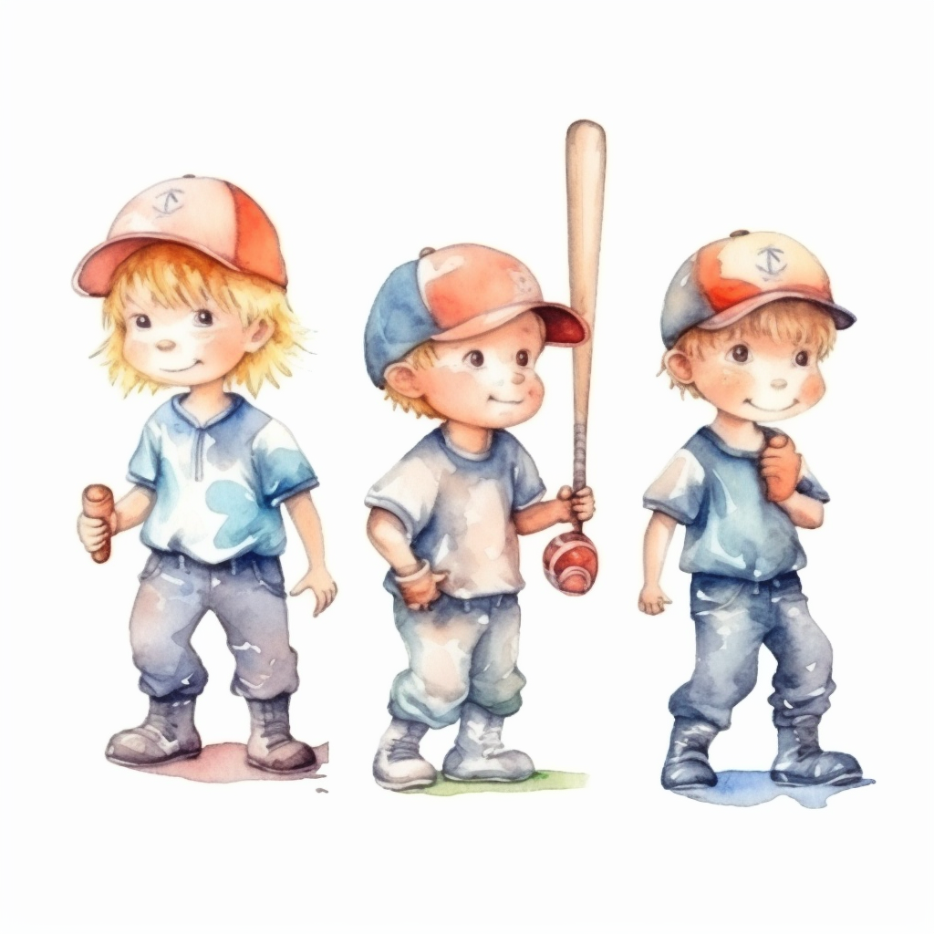 baseball players clipart