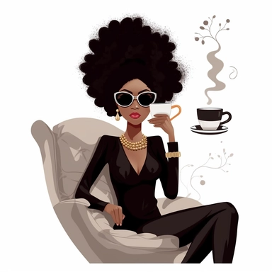 imagination, Boss lady black girl clipart, white background