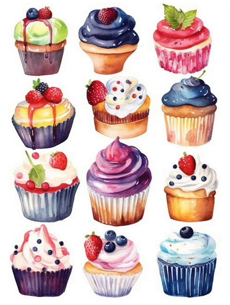 cute cupcakes cliparts