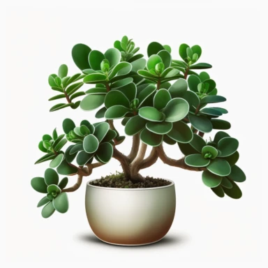single Jade Plant, clipart, no text, no caption, no logo, white background