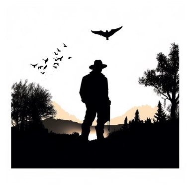 country western minimalist silhouette tattoo desing clipart